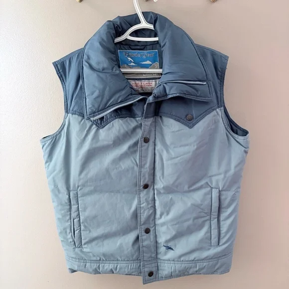 VINTAGE Powder Gear Western Yoke Down Puffer Vest Blue - Picture 2 of 8